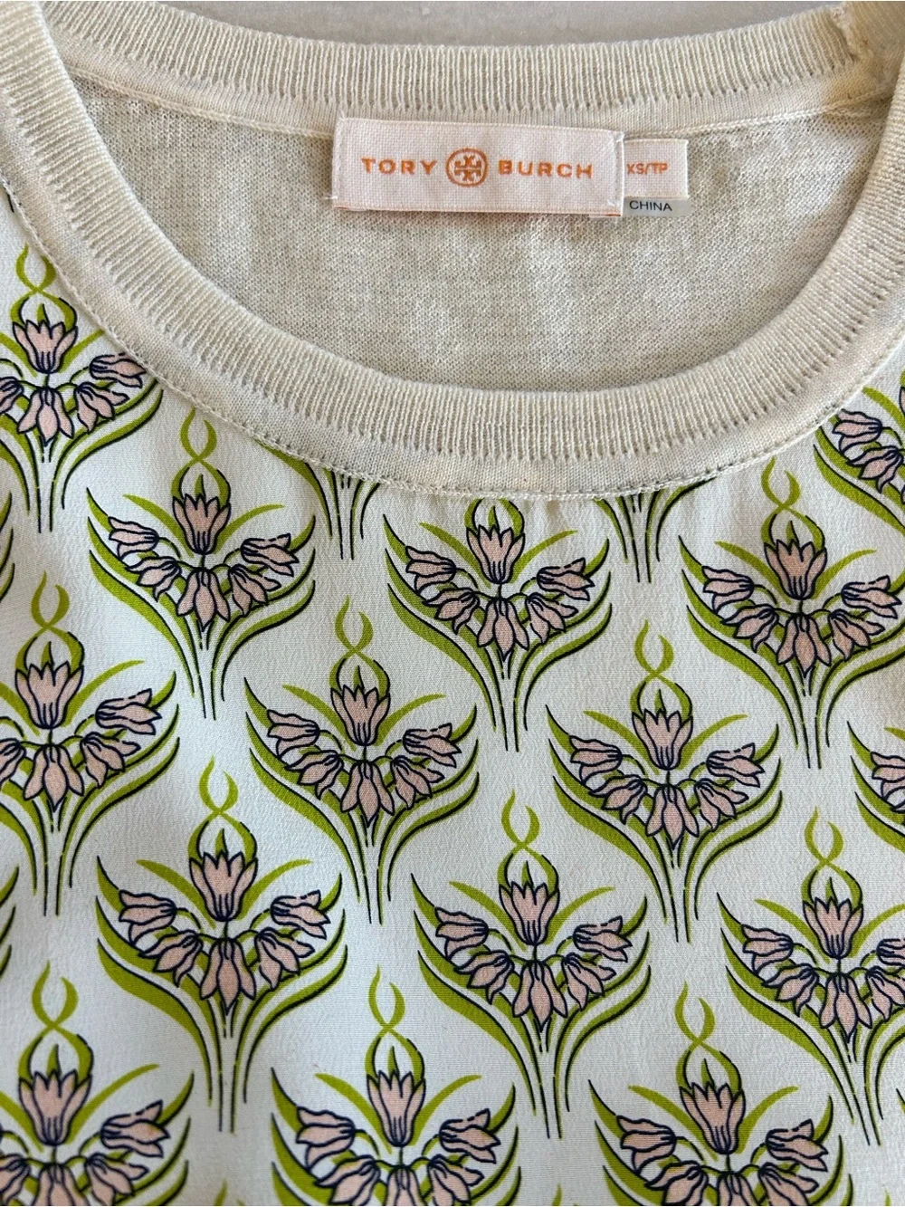 Tory Burch Silk Front Knit Top